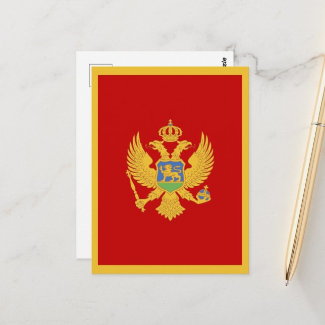 Postal Bandera de Montenegro (Anverso/Reverso In Situ)