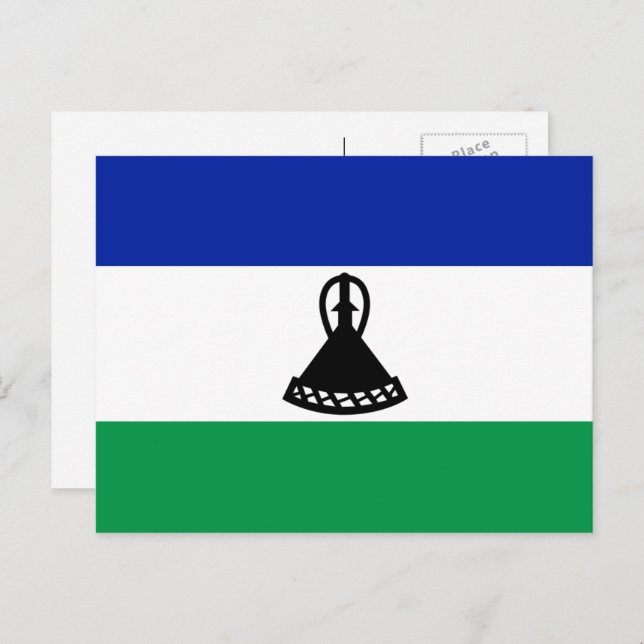 Postal Bandera de Mosotho, bandera de Lesoto (Anverso / Reverso)