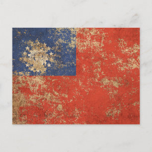 Postal Bandera de Myanmar de edad avanzada