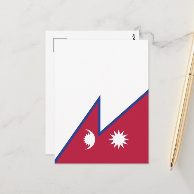Postal Bandera de Nepal (Anverso/Reverso In Situ)