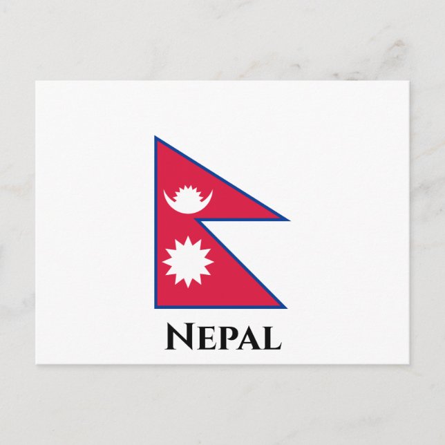 Postal Bandera de Nepal (nepalés) (Anverso)