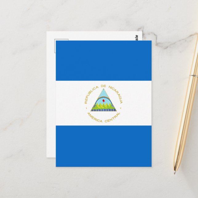 Postal Bandera de Nicaragua (Anverso/Reverso In Situ)