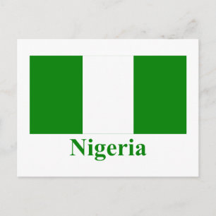 Postal Bandera de Nigeria con nombre