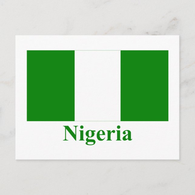 Postal Bandera de Nigeria con nombre (Anverso)