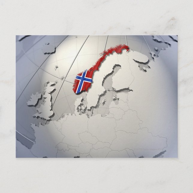 Postal Bandera de Noruega (Anverso)
