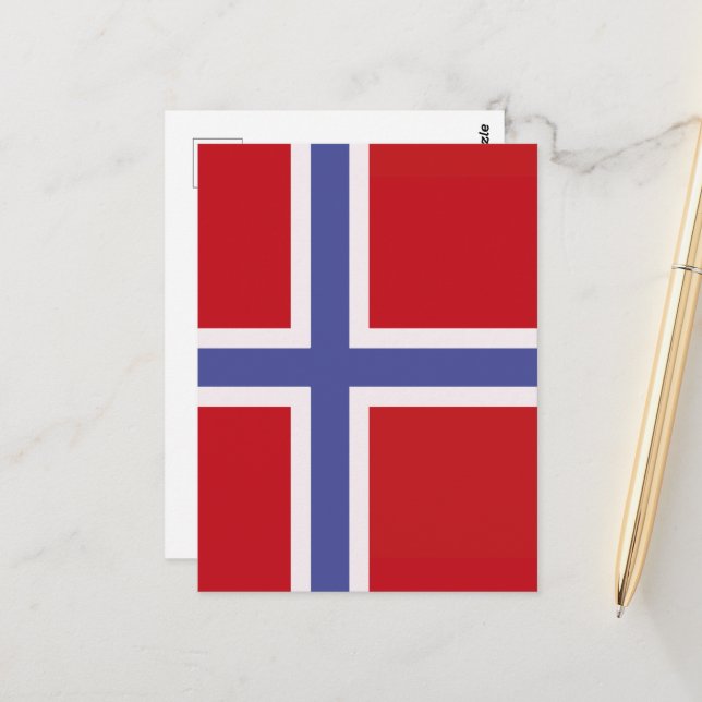 Postal Bandera de Noruega (Anverso/Reverso In Situ)