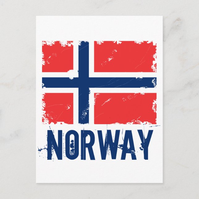 POSTAL BANDERA DE NORUEGA DISTRIBUIDA (Anverso)