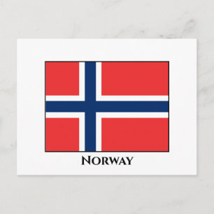 Postal Bandera de Noruega (noruego)