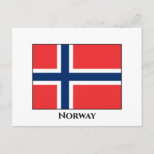 Postal Bandera de Noruega (noruego) (Anverso)