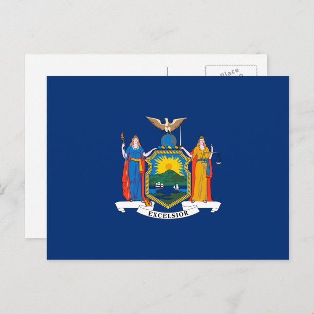 Postal Bandera de Nueva York, bandera de Nueva York (Anverso / Reverso)