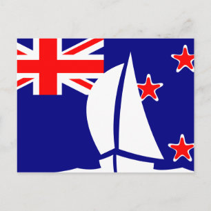 Postal Bandera de Nueva Zelanda Vela Nautical