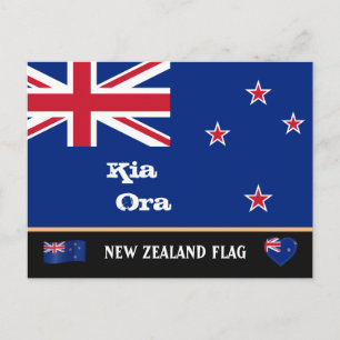 Postal Bandera de Nueva Zelanda y viajes de Zelanda, vaca