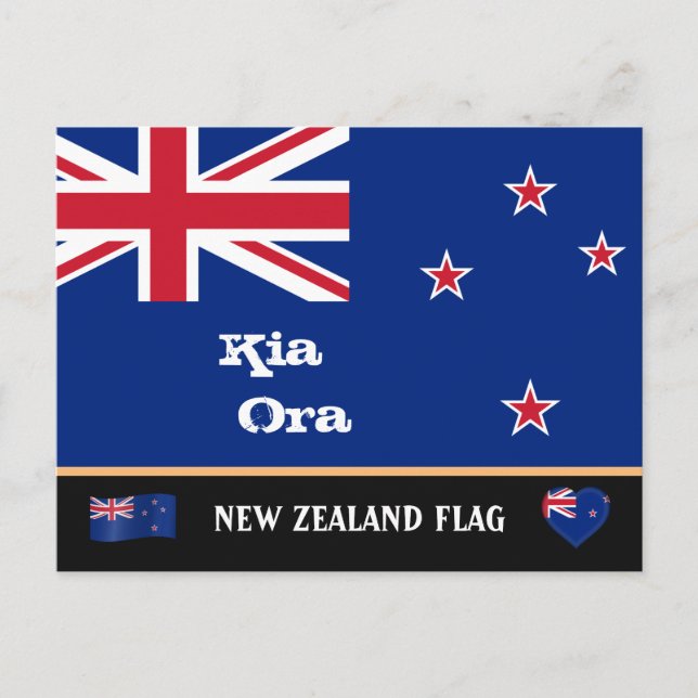 Postal Bandera de Nueva Zelanda y viajes de Zelanda, vaca (Anverso)