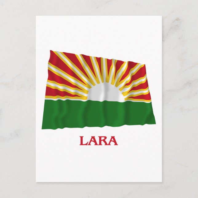 Postal Bandera de ondeo de Lara con nombre (Anverso)