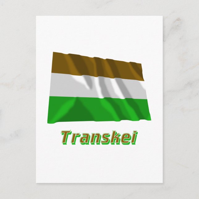 Postal Bandera de ondeo transkei con nombre (Anverso)