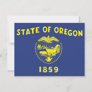 Postal Bandera de Oregon Sello de dos caras y pionero