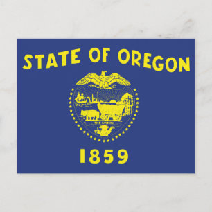Postal Bandera de Oregon Sello de dos caras y pionero