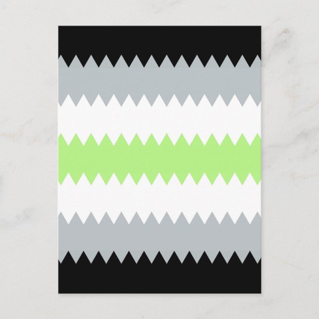 Postal Bandera de orgullo Agender abstracta Groovy Boho Z (Anverso)
