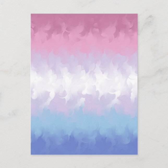 Postal Bandera de Orgullo Bigender Boho Pastel Esponjoso  (Anverso)