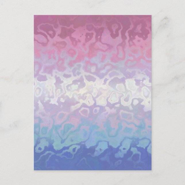 Postal Bandera de orgullo Bigender Groovy Ripply Trippy E (Anverso)