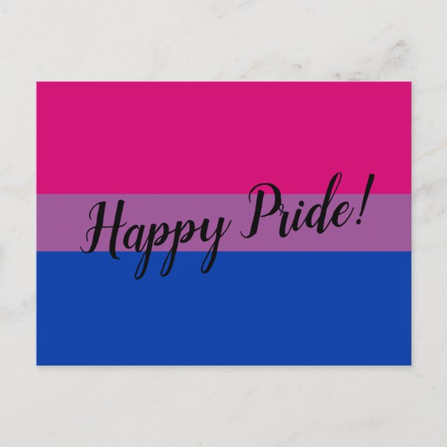 Postal Bandera de orgullo bisexual feliz (Anverso)