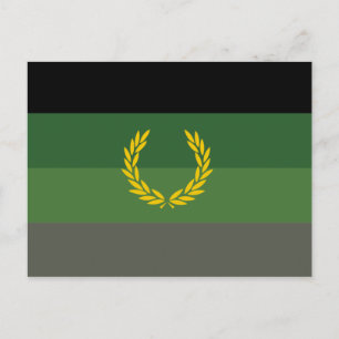 Postal Bandera de orgullo de uniforme militar