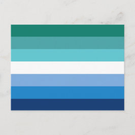 Postal Bandera de Orgullo Gay Masculino (Azul)