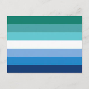 Postal Bandera de Orgullo Gay Masculino (Azul)
