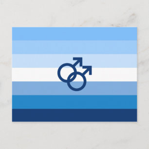 Postal Bandera de orgullo gay masculino MLM