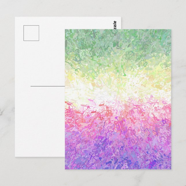 Postal Bandera de Orgullo Genderdoe Abstracta Boho Groovy (Anverso / Reverso)