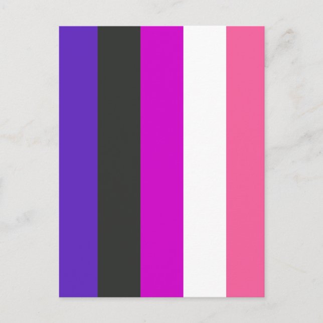Postal Bandera de orgullo genderfluid (Anverso)