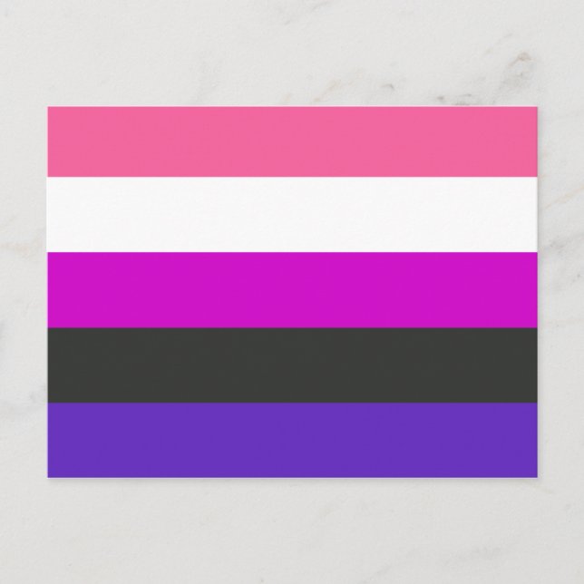 Postal Bandera de orgullo genderfluid (Anverso)