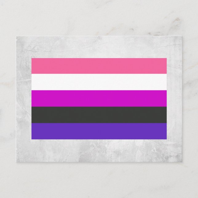 Postal Bandera de orgullo genderfluid (Anverso)