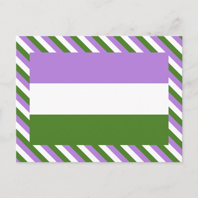 Postal Bandera de orgullo Genderqueer (Anverso)