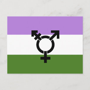 Postal Bandera de orgullo Genderqueer