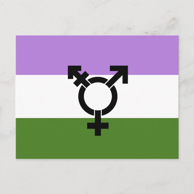 Postal Bandera de orgullo Genderqueer (Anverso)