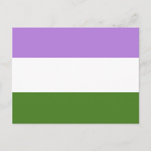 Postal Bandera de orgullo Genderqueer (Anverso)