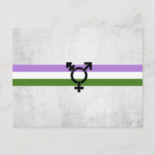 Postal Bandera de orgullo genderqueer