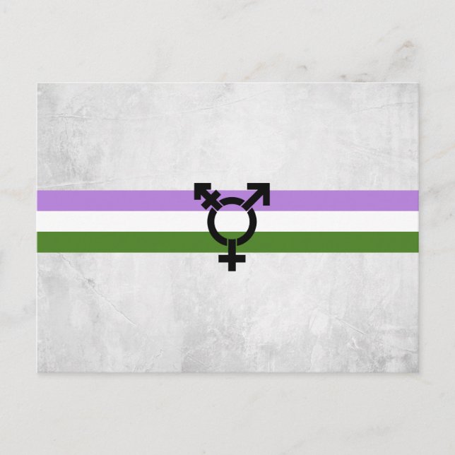 Postal Bandera de orgullo genderqueer (Anverso)