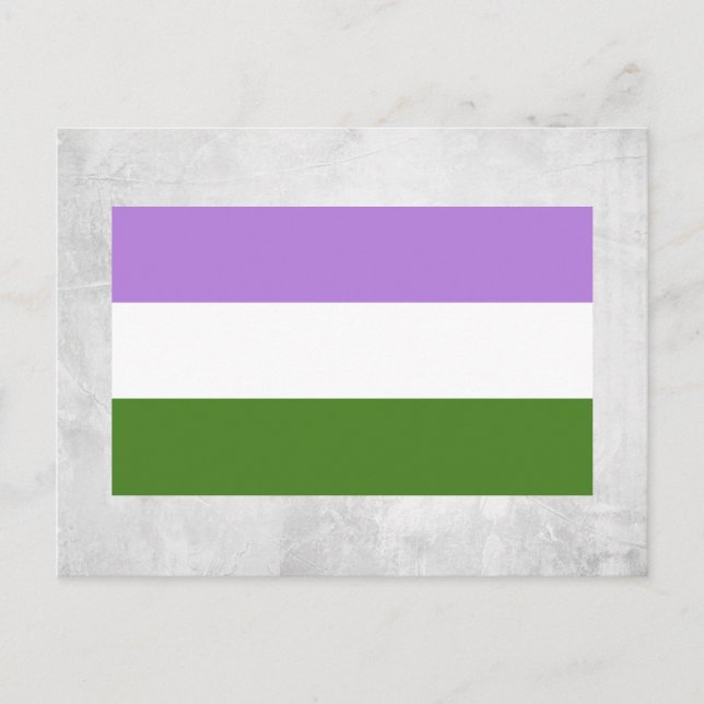 Postal Bandera de orgullo genderqueer (Anverso)
