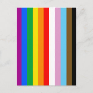 POSTAL BANDERA DE ORGULLO INCLUSIVO LGBTQ+