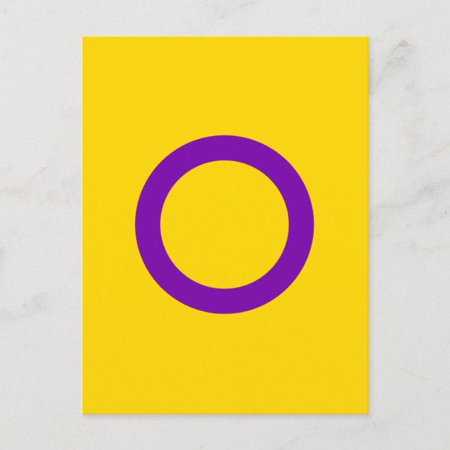 Postal Bandera de orgullo intersexual (Anverso)