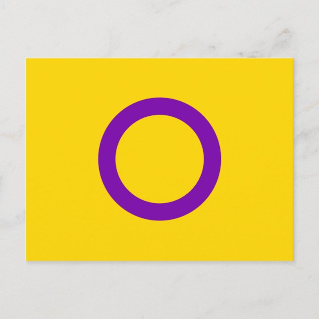 Postal Bandera de orgullo intersexual (Anverso)