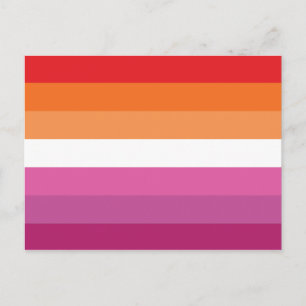 Postal Bandera de Orgullo Lesbiana (Atardecer)