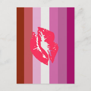 Postal Bandera de Orgullo Lesbiana de Labial