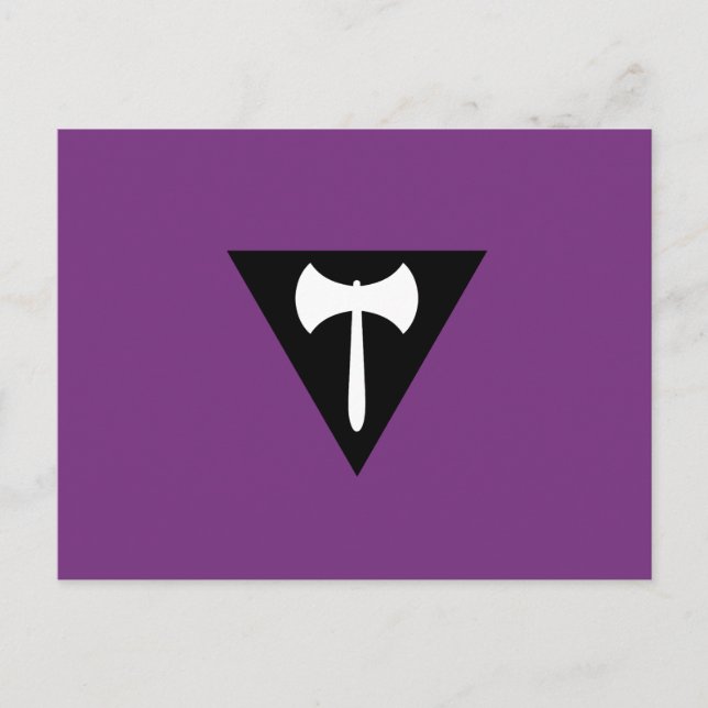 Postal Bandera de orgullo Lesbiana Labrys (Anverso)