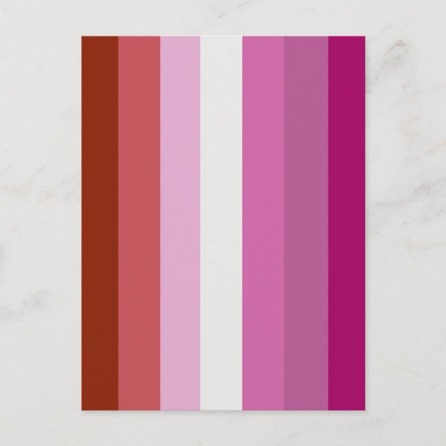 Postal Bandera de Orgullo Lesbiana (Origen) (Anverso)