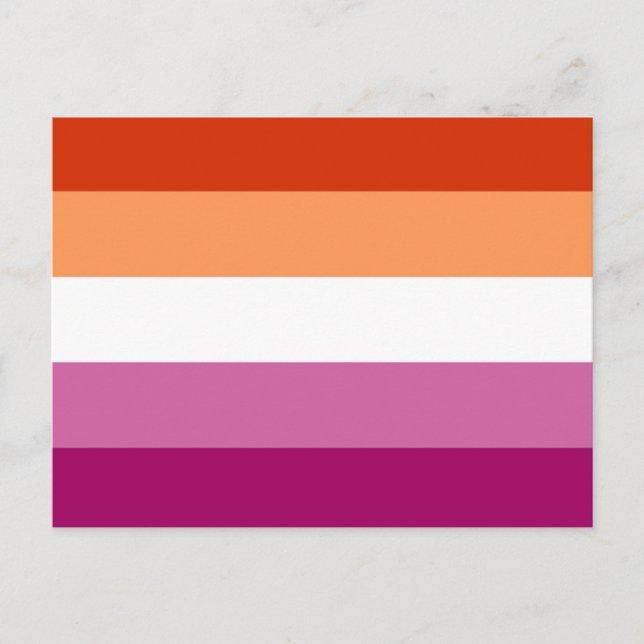 Postal Bandera de Orgullo Lesbiano (5 Franjas) (Anverso)