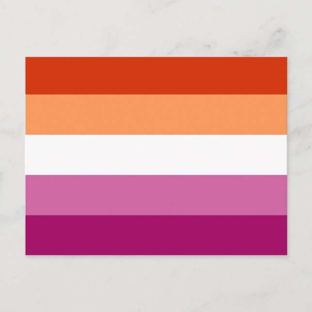 Postal Bandera de Orgullo Lesbiano (5 Franjas) (Anverso)