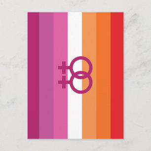 Postal Bandera de orgullo lésbico WLW